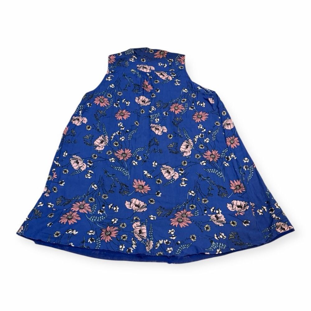 BRAEVE Women’s Blue Pink Floral Sleeveless Tie Neck Dress Size XL - Picture 3 of 6